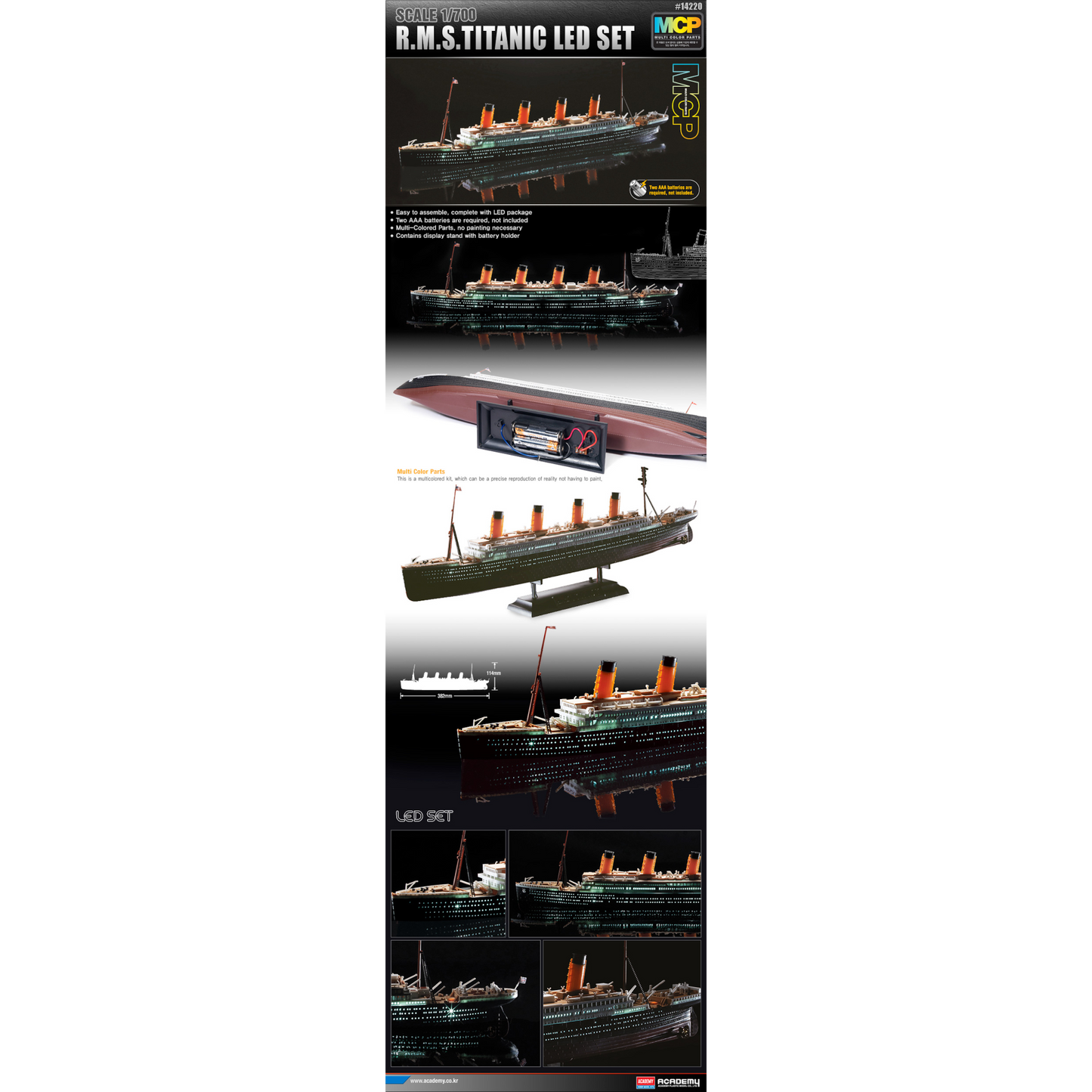 ACADEMY 1/700 RMS TITANIC WITH LED LIGHTS