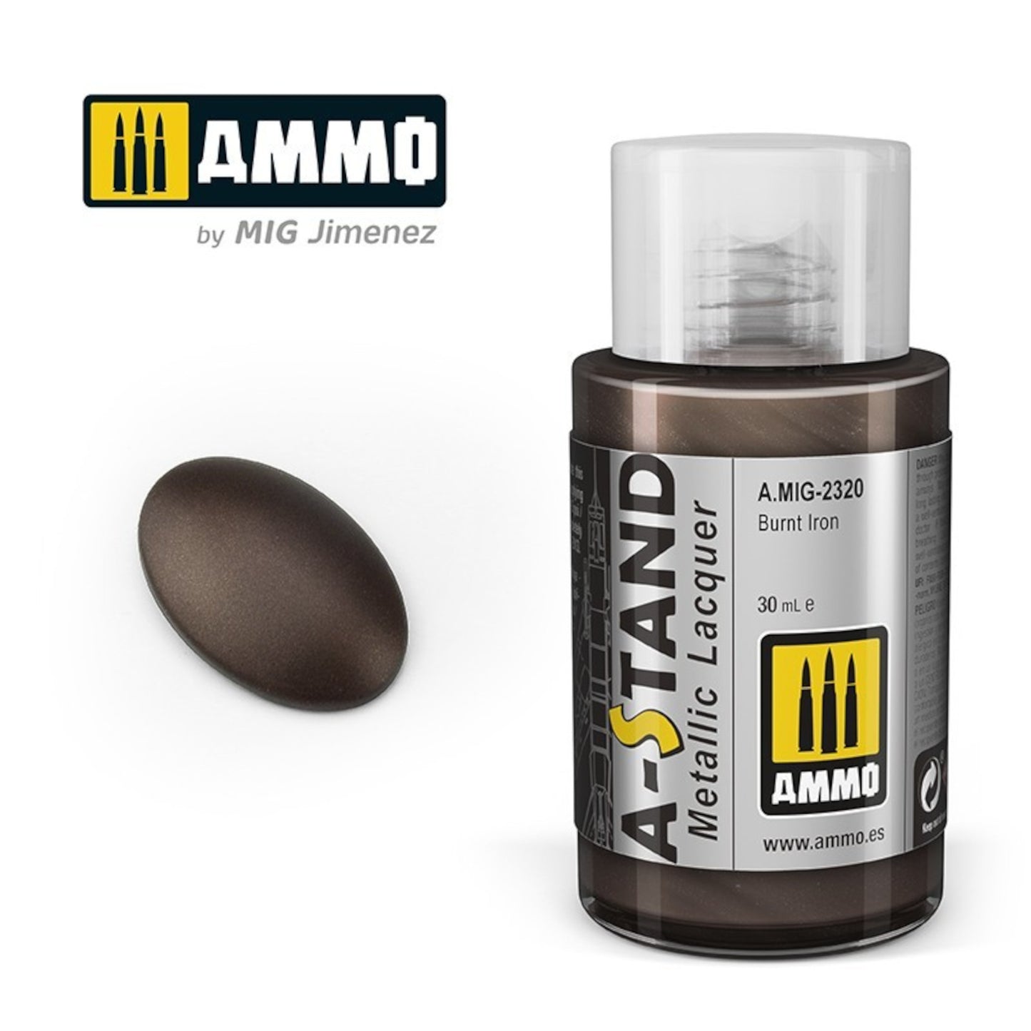 A-STAND Metallic Lacquer Burnt Iron 30 mL jar