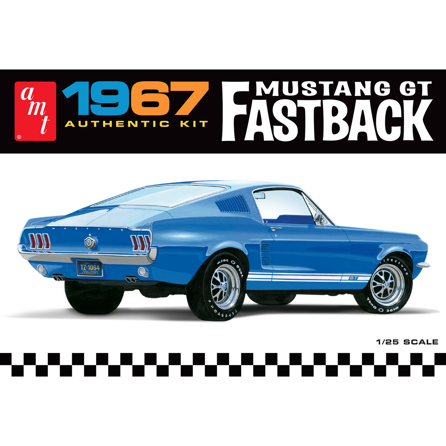 AMT 1/25 1967 FORD MUSTANG GT FASTBACK4SCALE MODEL KIT