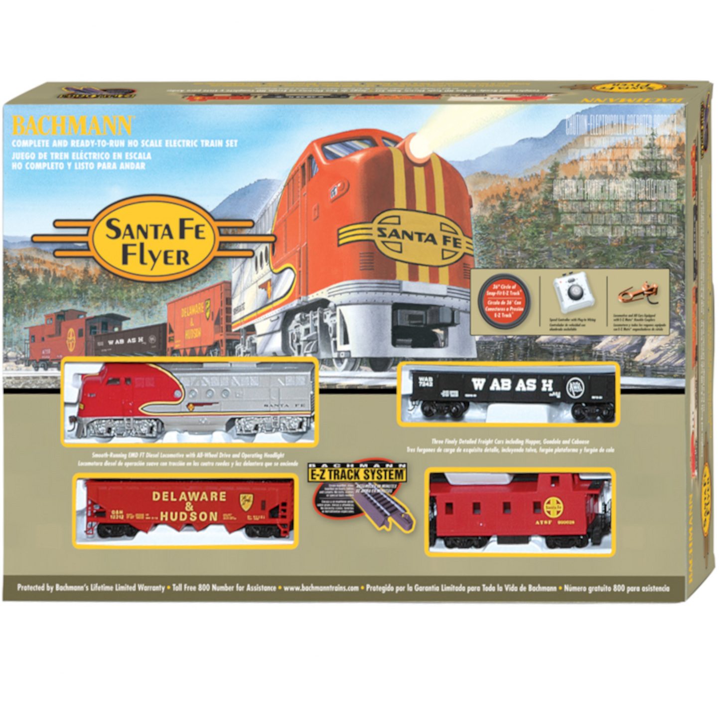 BACHMANN HO SANTA FE FLYER FREIGHT SET