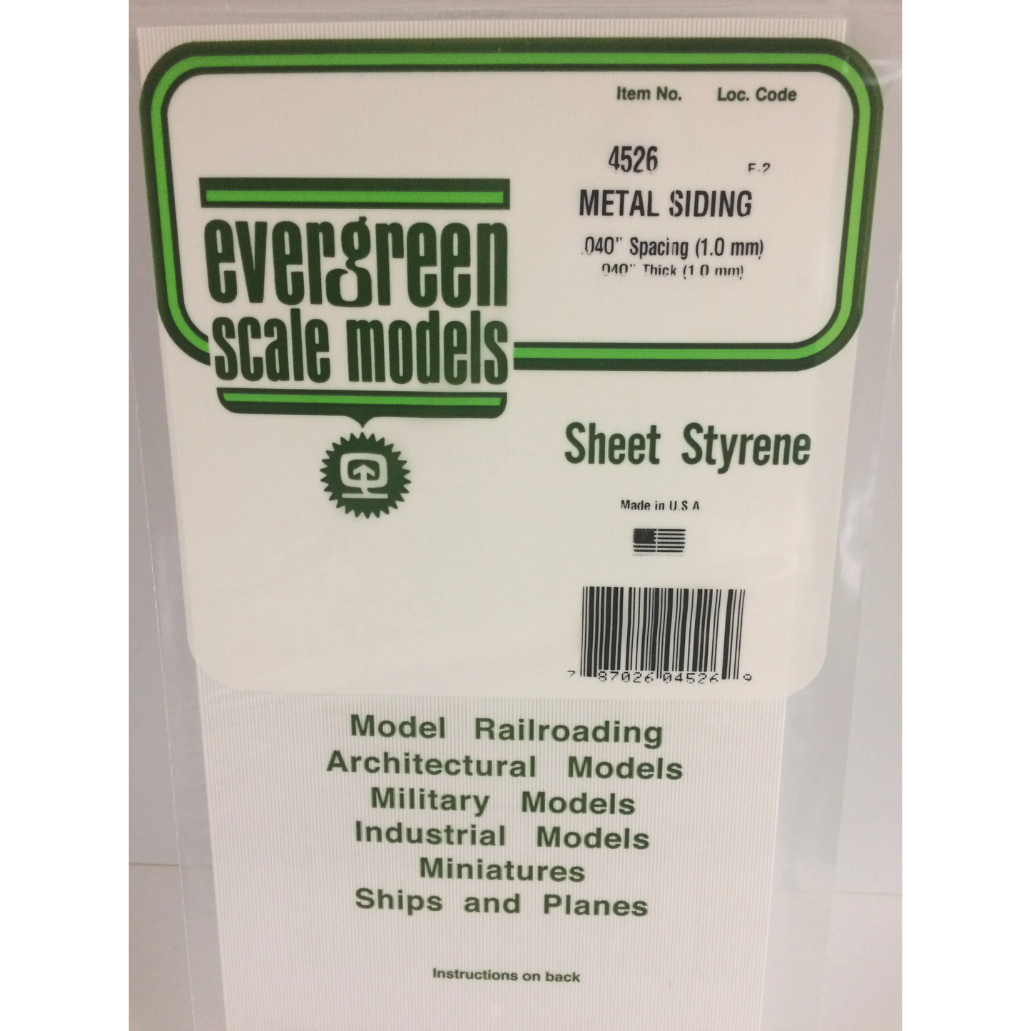 EVERGREEN METAL SIDEING .040" X .040"