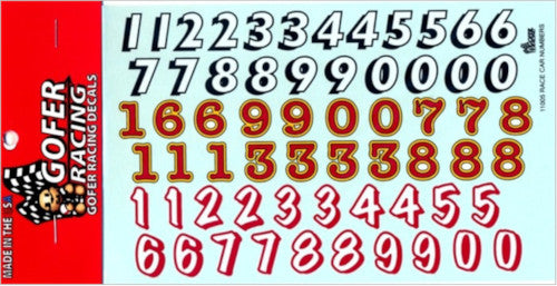 RACE CAR NUMBERS DECAL