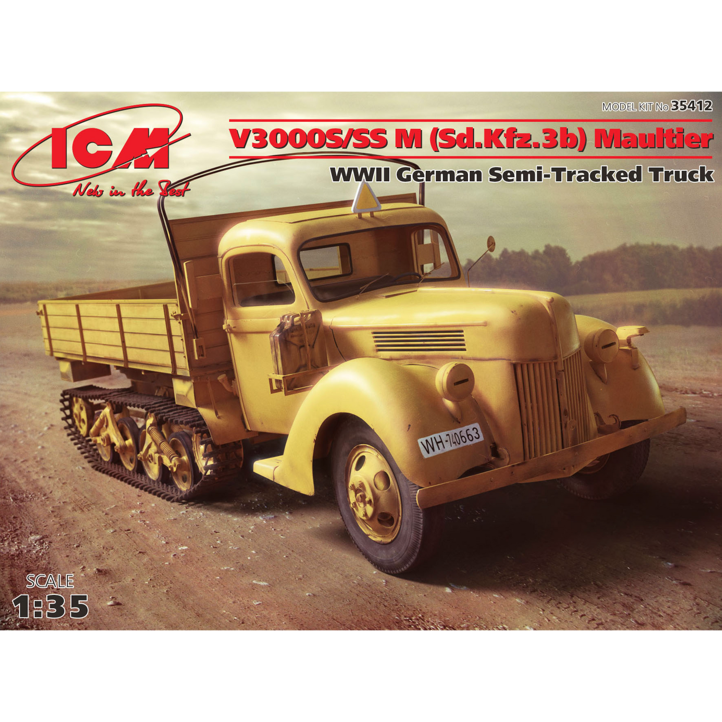 ICM 1/35 V3000S/SS M (Sd.Kfz.3b) Maultier, WWII German Semi-Tracked Truck