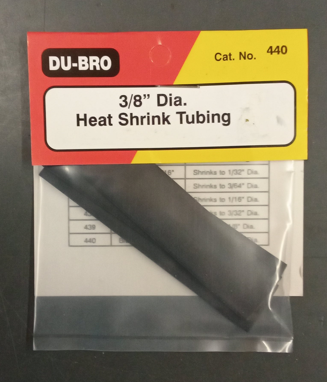 DUBRO HEAT SHRINK TUBE 3X3/8" 3 PACK