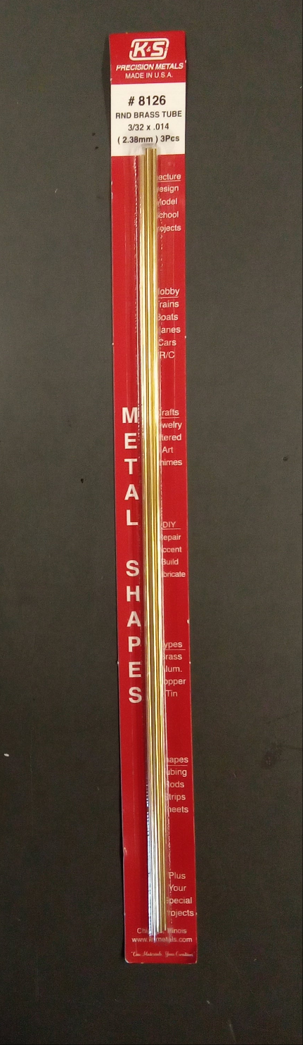 K&S ROUND BRASS TUBE 3/32" X 12"
