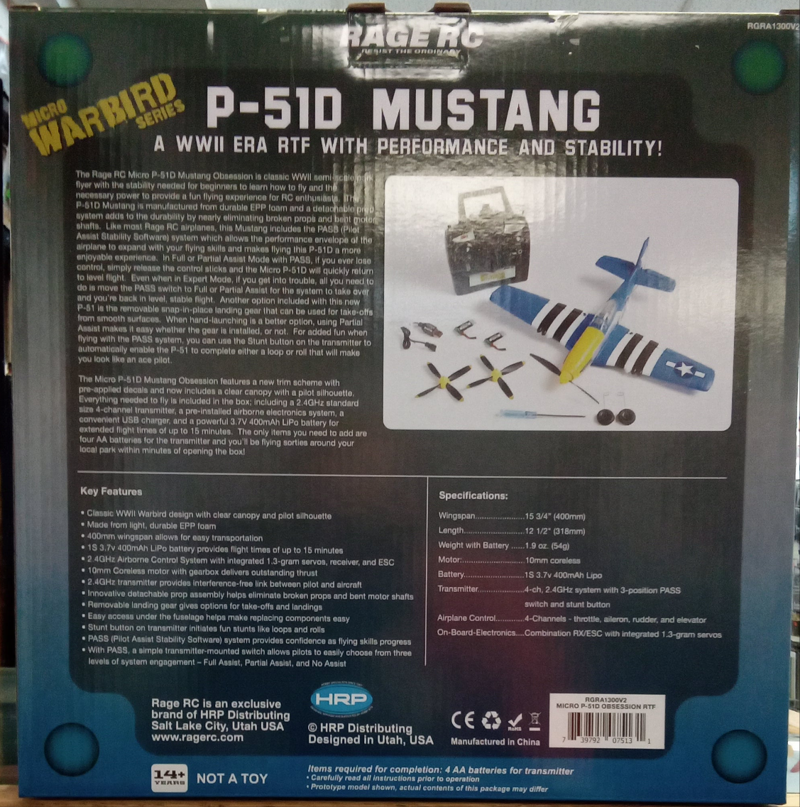 RAGE RC P-51D OBSESSION MICRO RTF