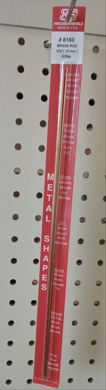 ROUND BRASS ROD 1/32X12