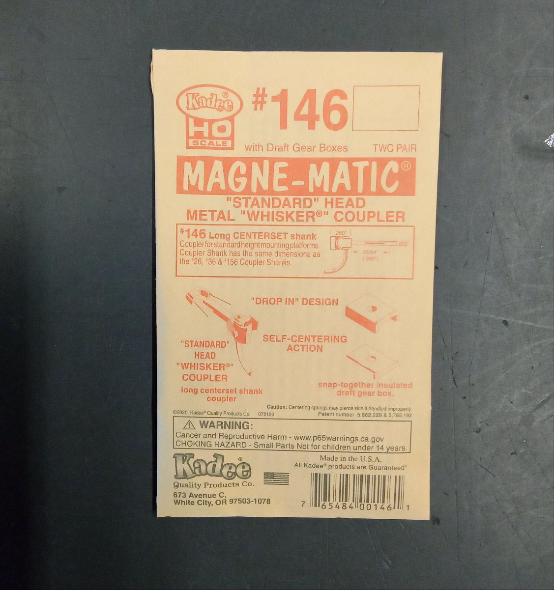 KADEE 146 HO METAL WHISKER COUPLER 2 PAIR PER PACKAGE