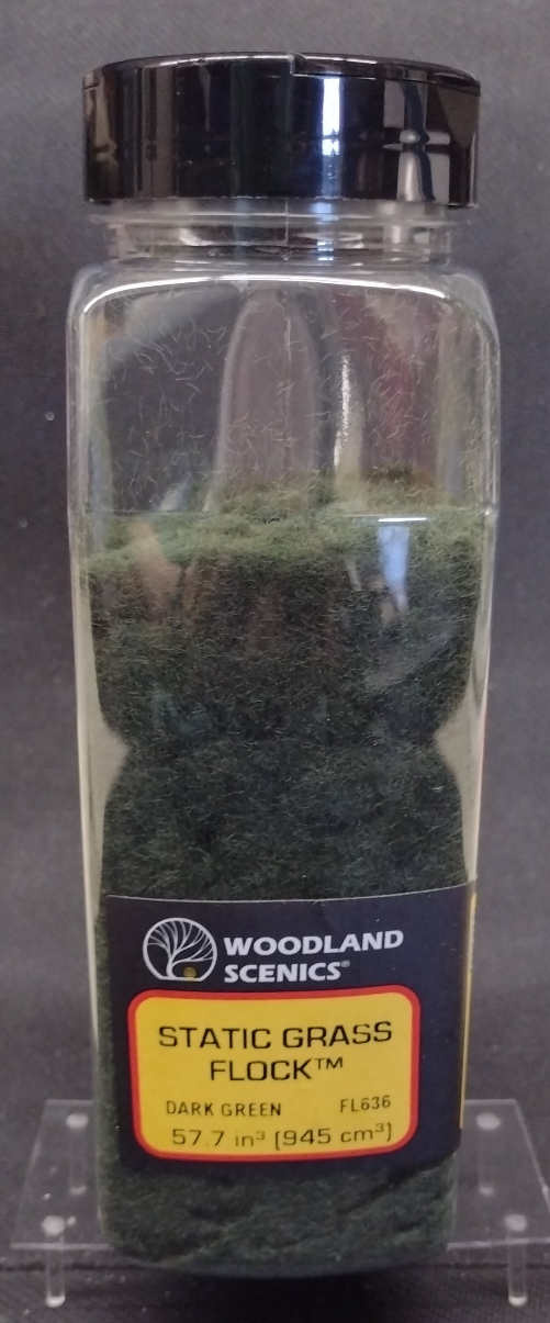 WOODLAND SCENICS STATIC GRASS FLOCK DARK GREEN