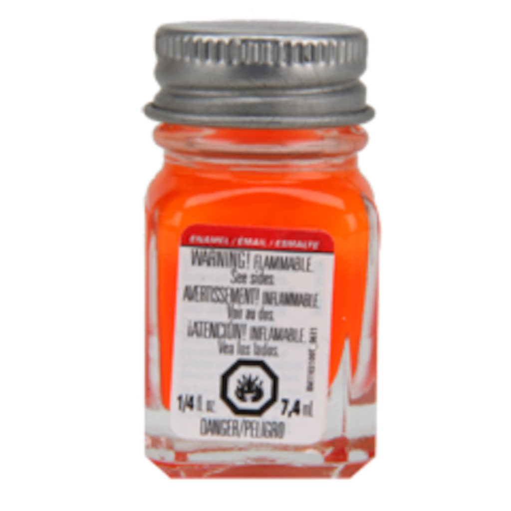 TESTORS FOURESCENT ORANGE ENAMEL PAINT 1/4oz
