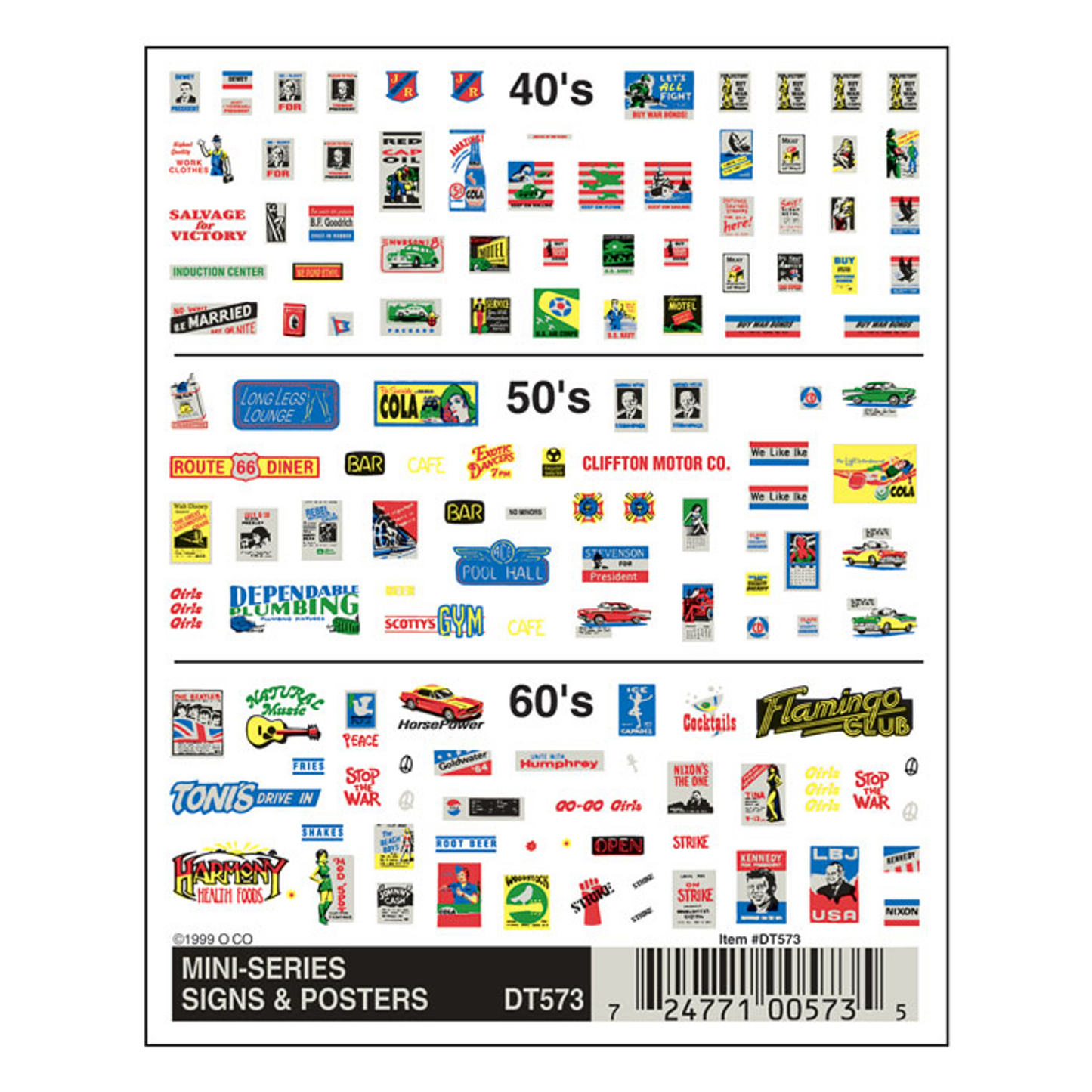 WOODLAND SCENICS Mini-Series Signs and Posters DRY TRANSFER