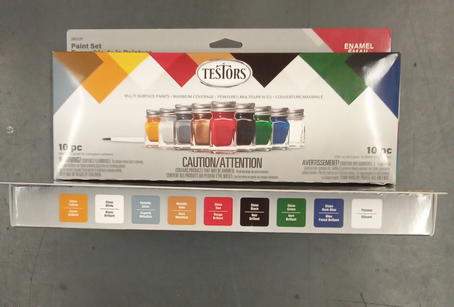 TESTOR 9 BOTTLE ENAMEL PAINT SET
