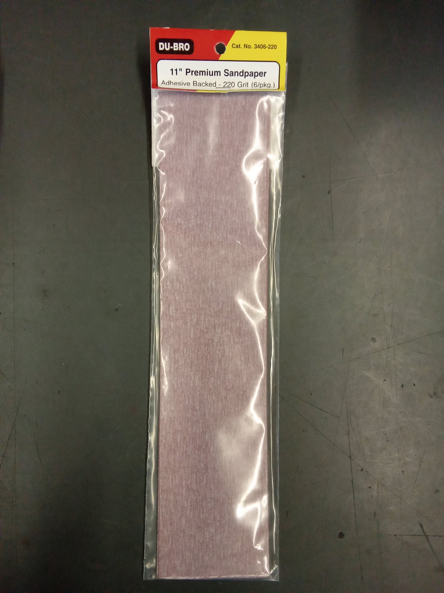 DUBRO PREMIUM SAND PAPER 220 GRIT 11" STICKY BACK