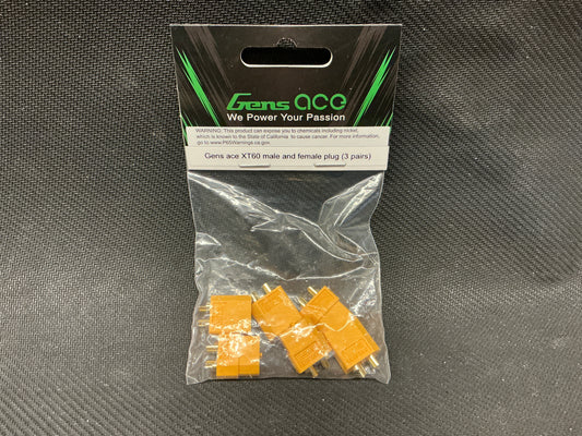 Gens Ace XT60 Male and Female plug (3 pairs)