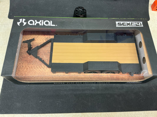SCX24 Flat Bed Vehicle Trailer with LED tail lights 1/24th scale