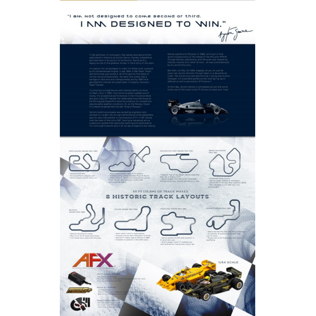AFX SENNA LOTUS HO SLOT CAR SET