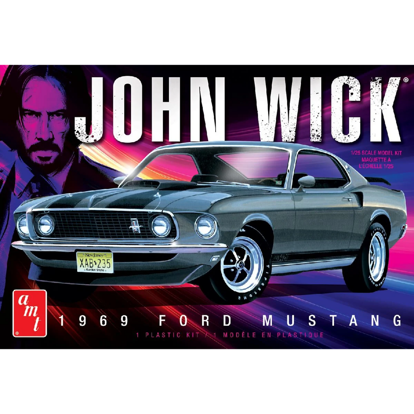 AMT 1/24 JOHN WICK 1969 MUSTANG PLATICK MODEL
