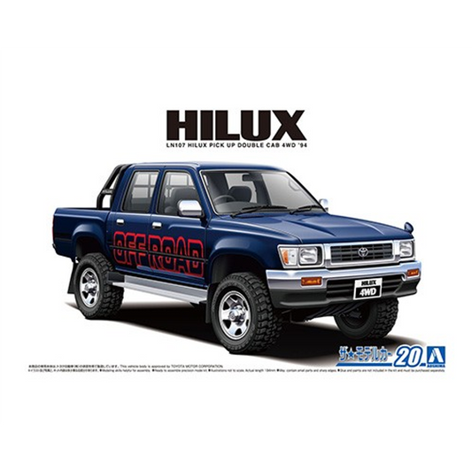 AOSHIMA 1/24 Toyota LN107 Hilux Pick Up Double Cab 4WD '94