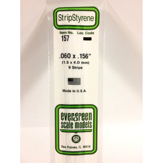 EVERGREEN STRIP STYRENE .060 X .156