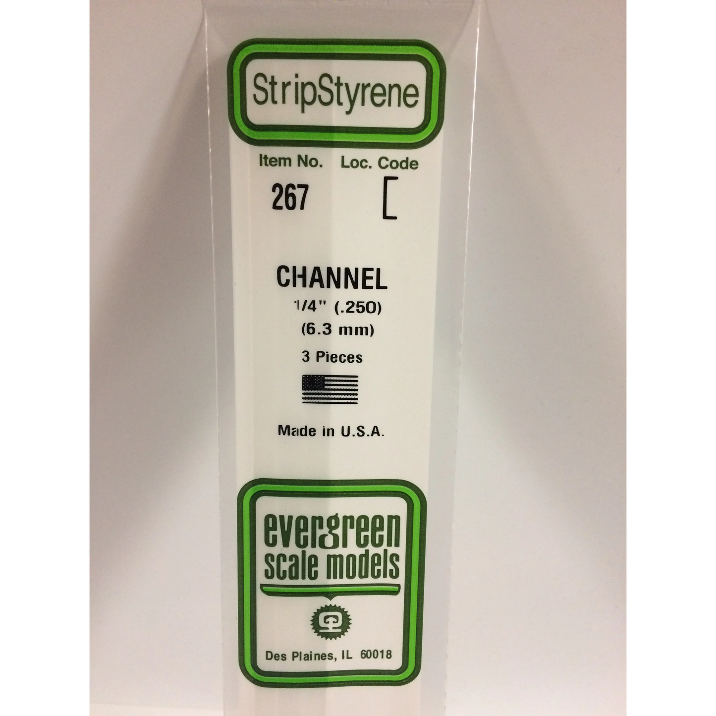EVERGREEN CHANNEL 14" .250" (1/4)