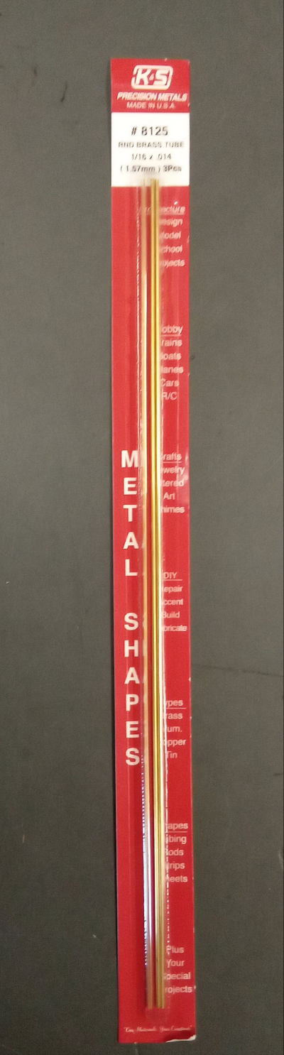 K&S ROUND BRASS TUBE 1/16" X 12"