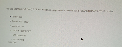 BAGER ANTHEM, 105, 200NH, 155, NEEDLE MEDIUM (0.76")