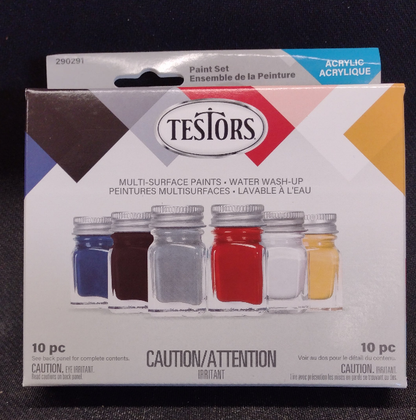 TESTORS ACRYLIC 6 PIECE PAINT SET PRIMARY COLORS