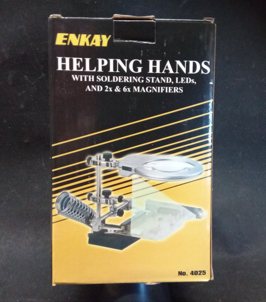 ENKAY HELPING HANDS WITH MAGNIFIER AND SOLDERING IRON STAND