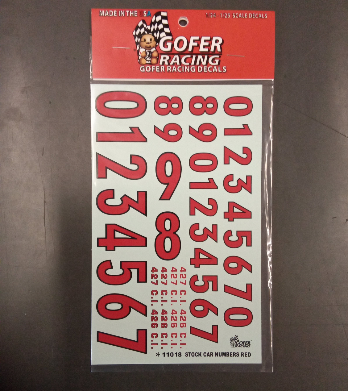 NUMBERS RED W/BLK OUTLINE