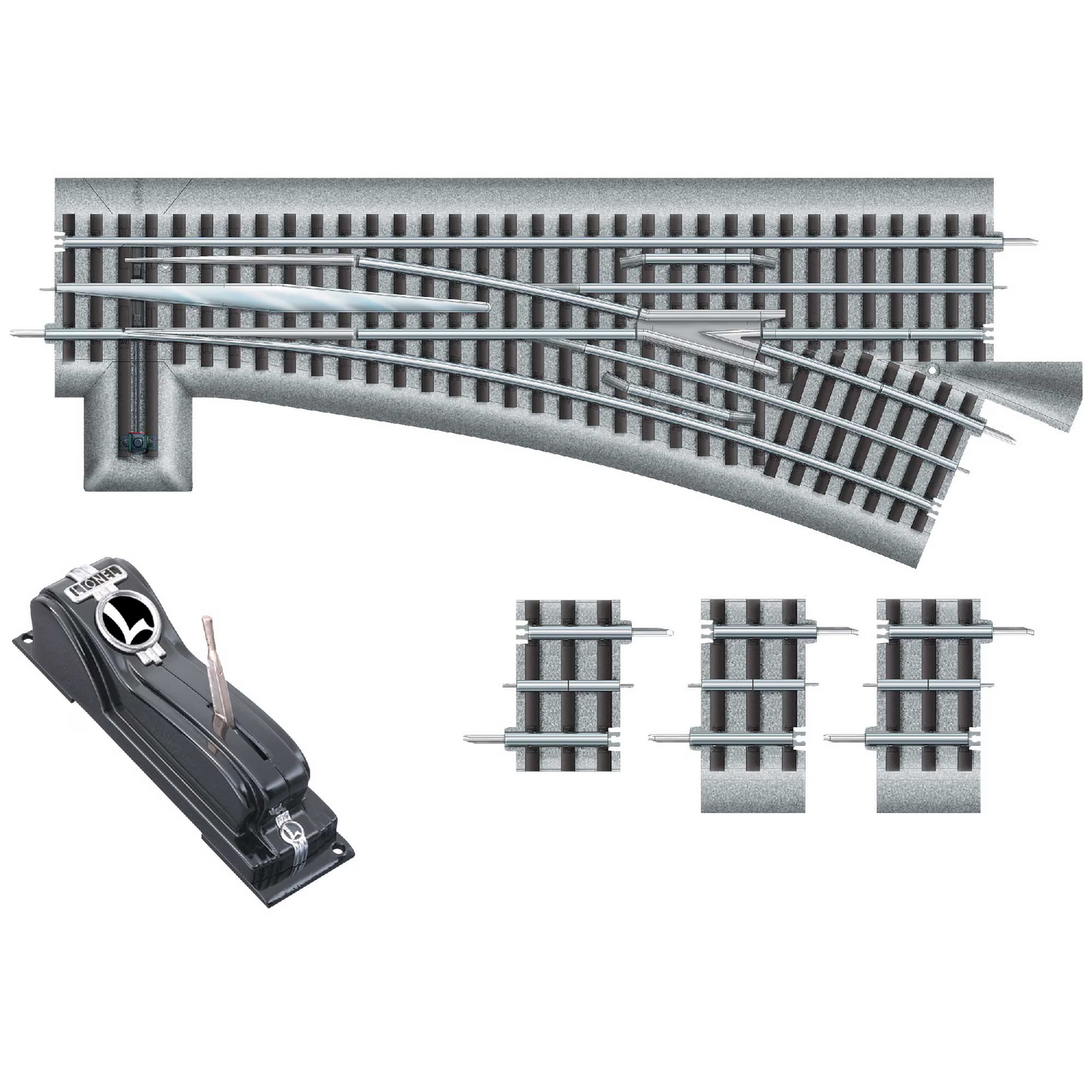 LIONEL O FT 72" REMOTE COMMAND RIGHT HAND SWITH