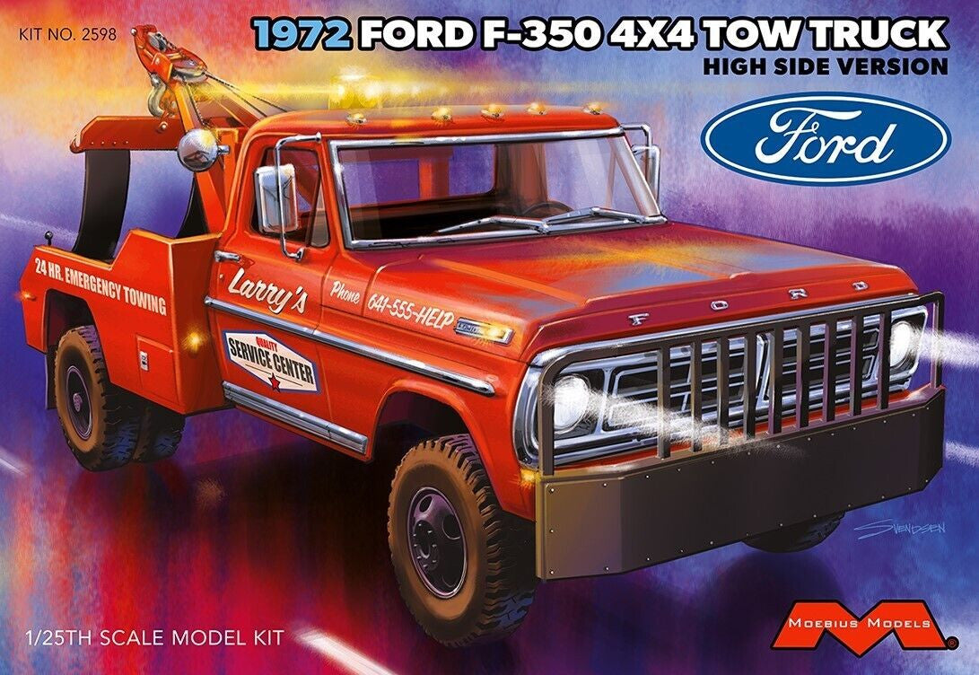 MOEBUIS  1/24 '72 Ford F-350 4X4 High Side Wrecker plastic model kit