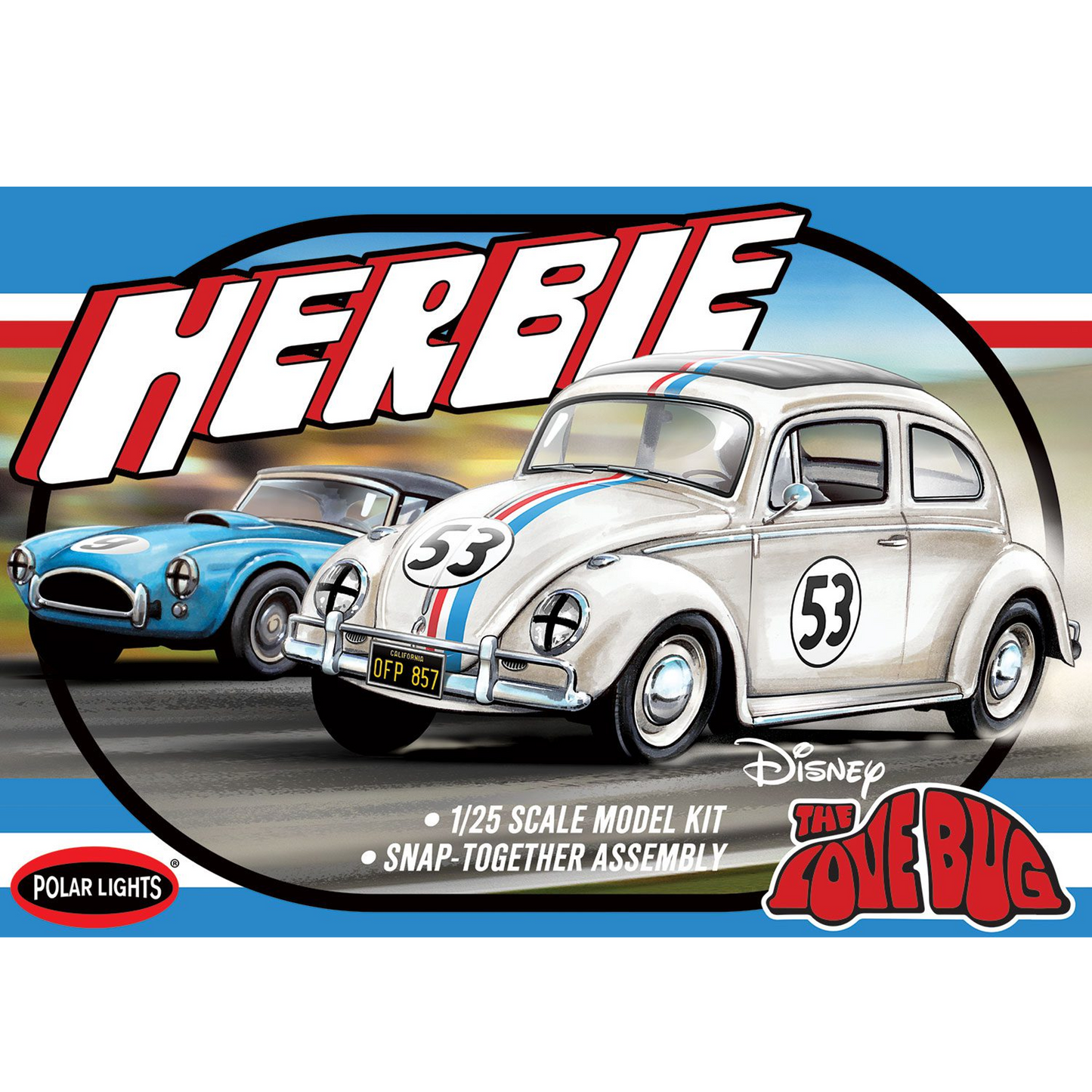 POLAR LIGHTS Herbie Volkswagen Beetle 1:25 Scale Snap Kit