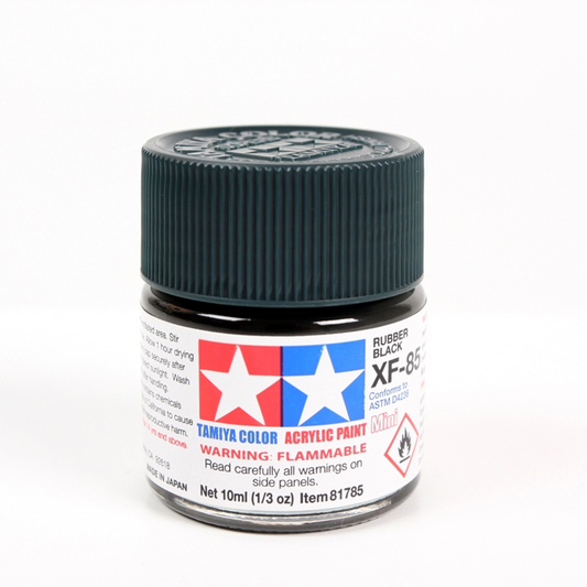 TAMIYA RUBBER BLACK MINI ACRYLIC XF85 10mL
