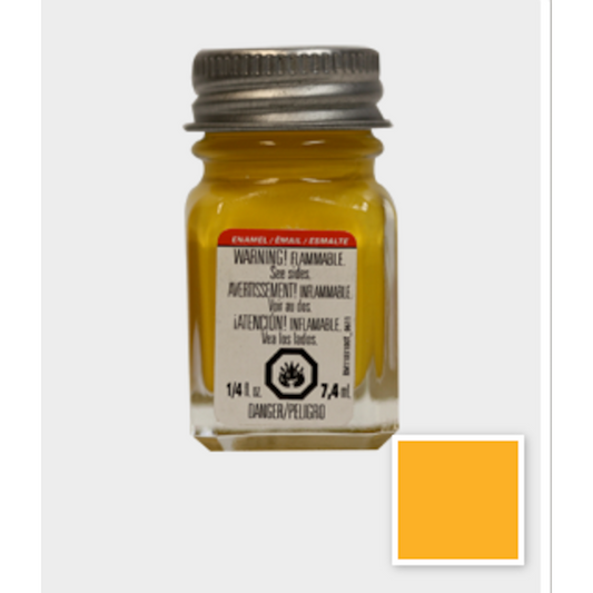 TESTORS FLAT YELLOW ENAMAL PAINT 1/4oz BOTTLE