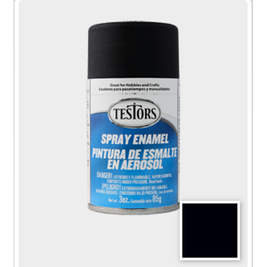TESTORS FLAT BLACK SPRAY ENAMEL 3oz