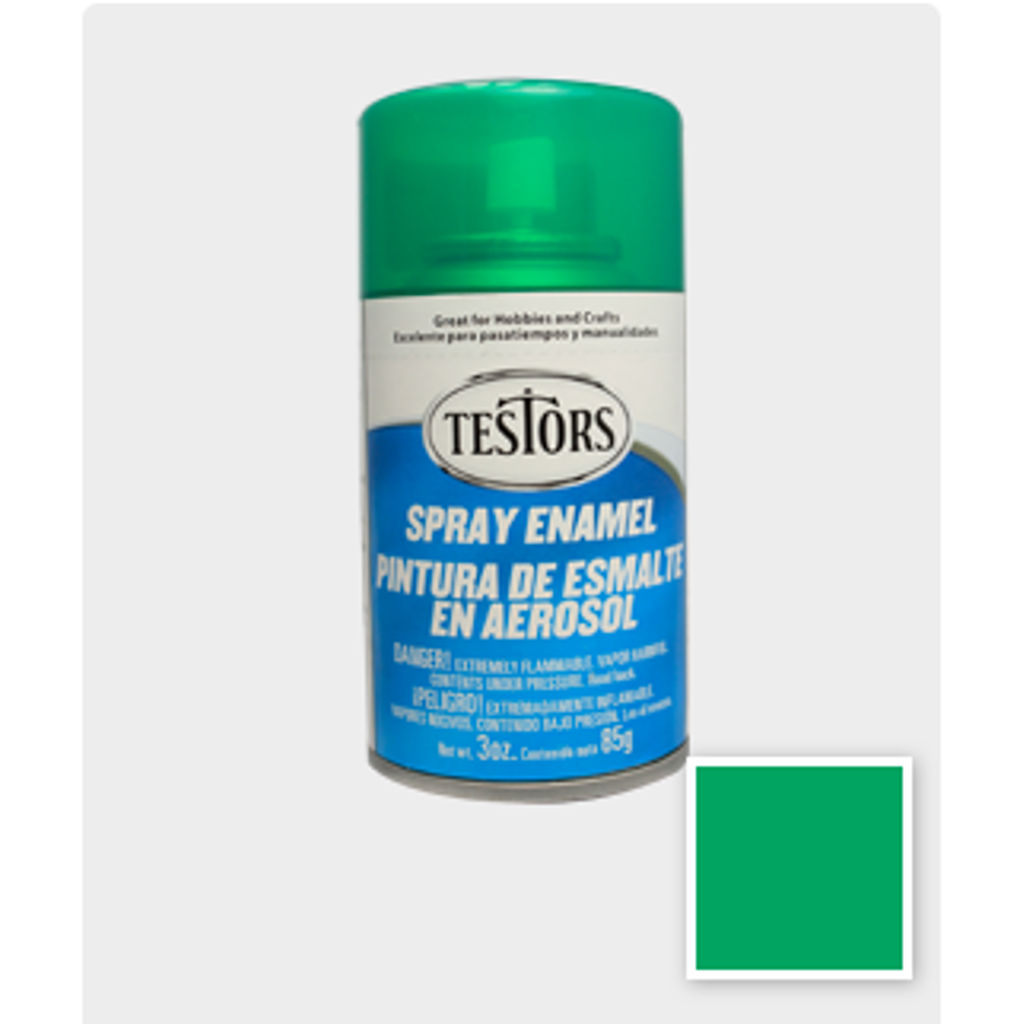 TESTORS CUSTOM GREEN CLEAR SPRAY ENAMEL 3oz CAN