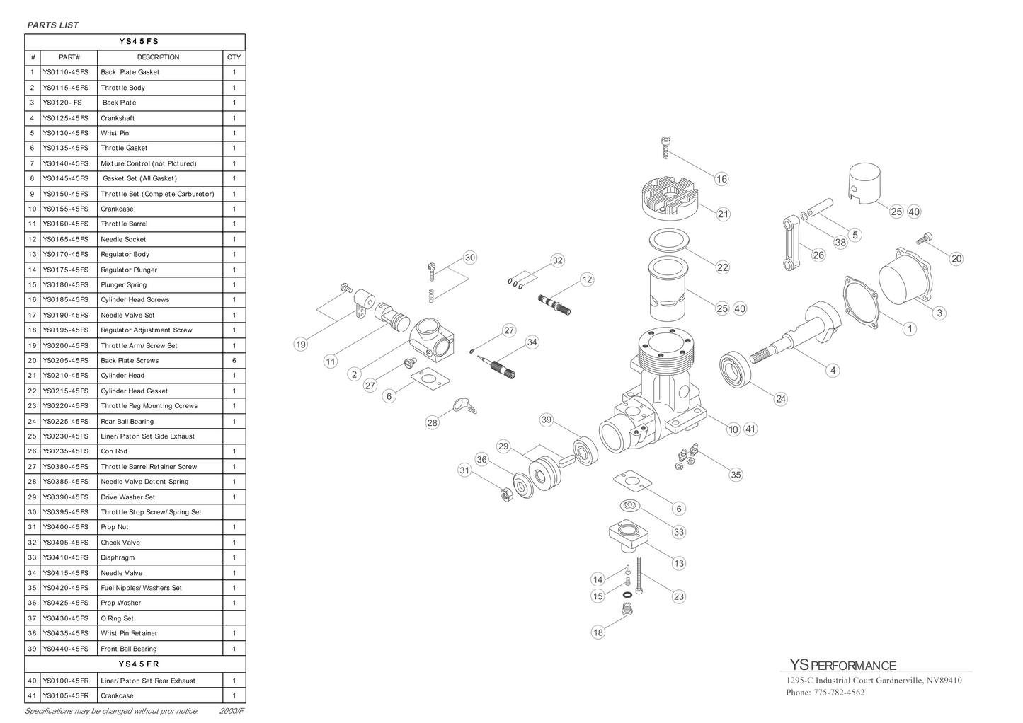 YS 45 2 CYCLE PARTS DIAGRAM