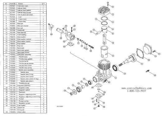 YS 61RE DIAGRAM AND PARTS LIST