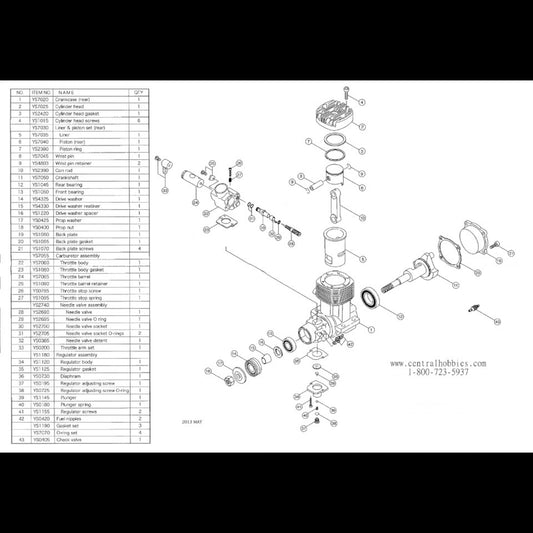 YS 61RE DIAGRAM AND PARTS LIST