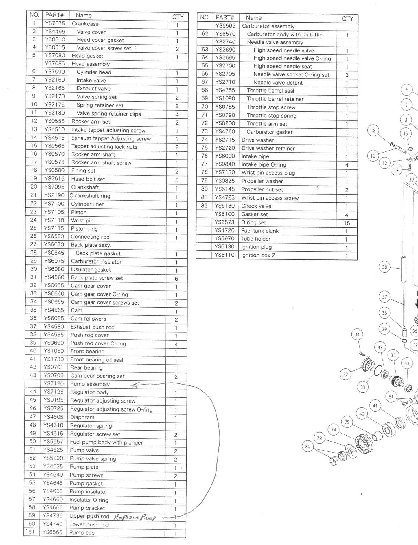 YS DZ185ZERO PARTS LIST