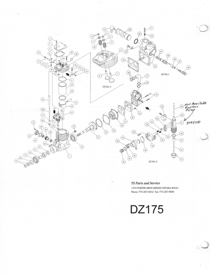 YS DZ175 PARTS LIST