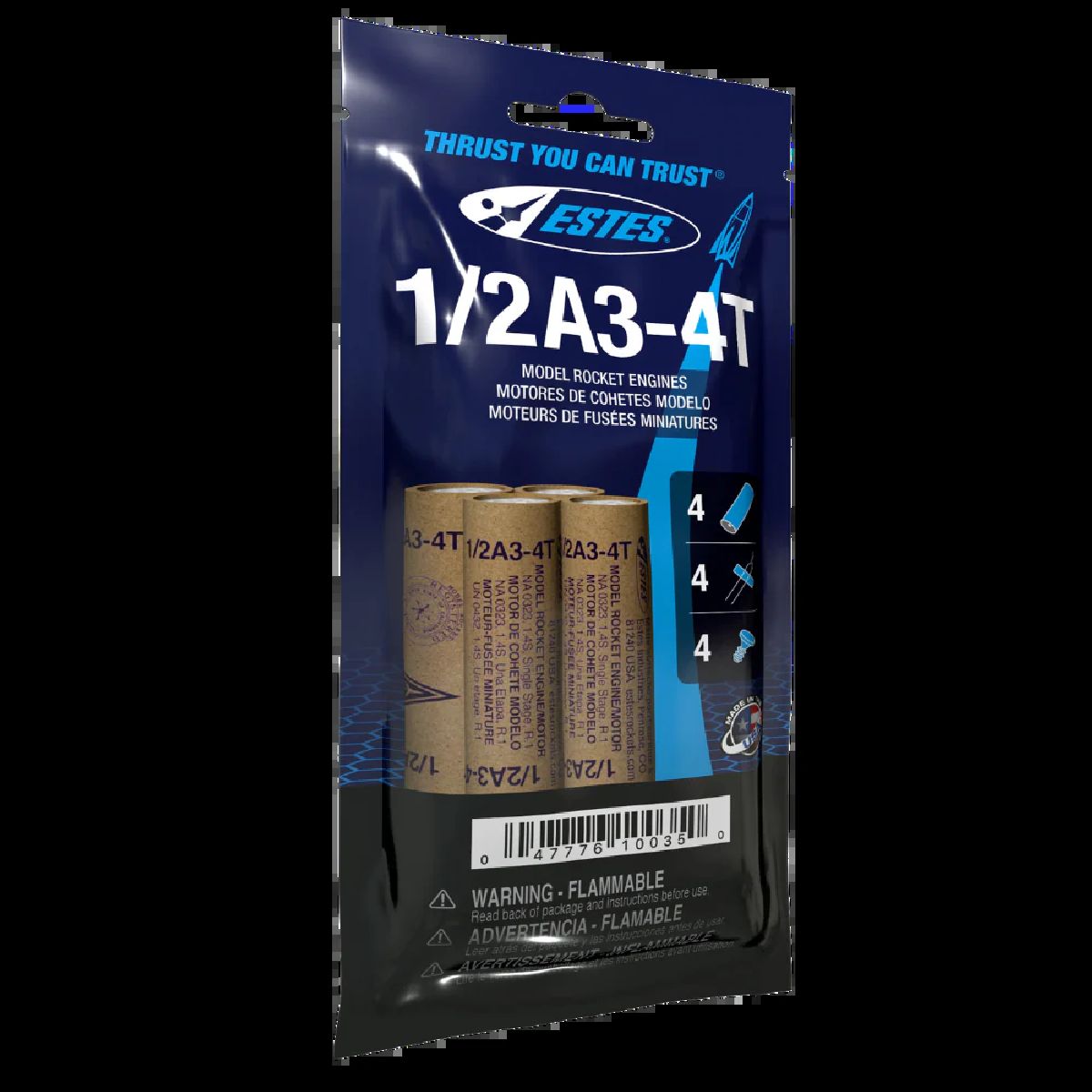 1/2A3 4T Engines/4pk 13MM Bag