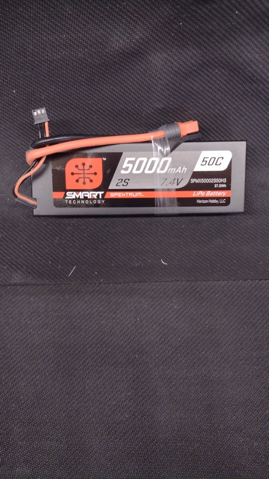 SPEKTRUM 5000MAH 7.4V SMART 50C IC3 LIPO BATTERY