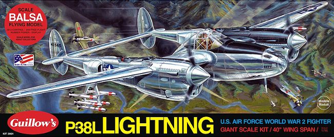 Guillows P-38 Lightning Balsa Wood Model Airplane Kit