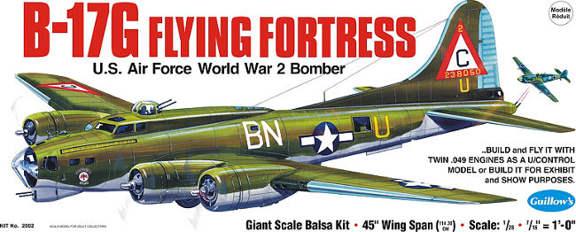 Guillows B-17G Flying Fortress Balsa Wood Model Airplane Kit
