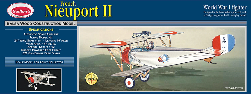 Guillows Nieuport II Wood Airplane Kit