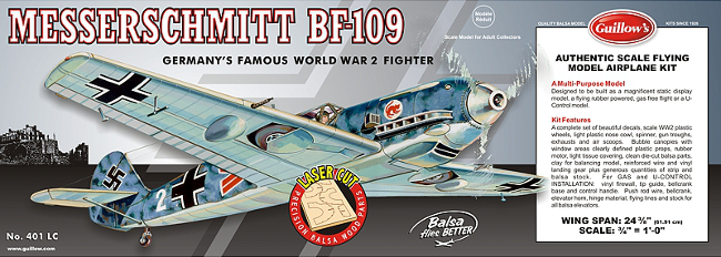 Guillows Messerschmitt BF-109 Balsa Wood Airplane Kit